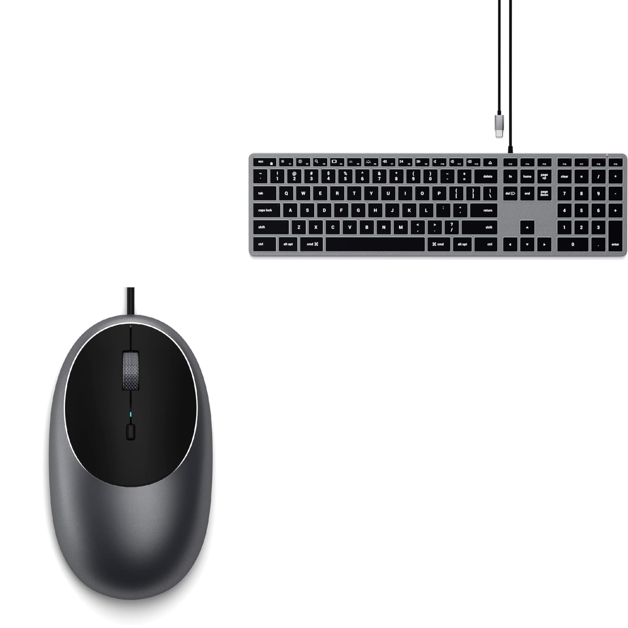 Amazon.com: Satechi Slim W3 Wired Keyboard & Aluminum C1 Wired